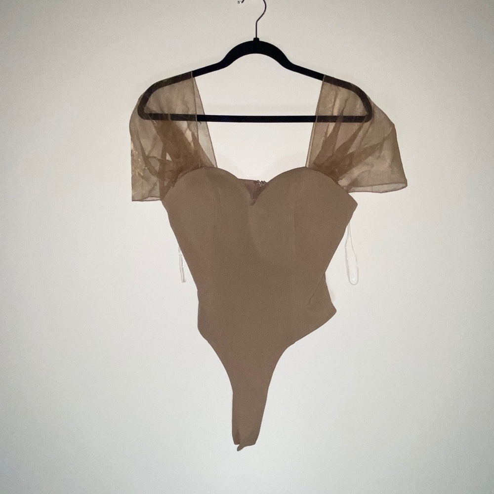 Organza Sleeve Bodysuit